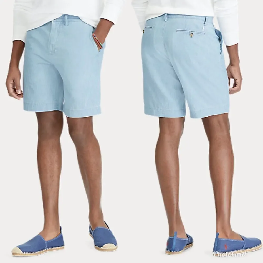Polo Ralph Lauren Classic Fit Chambray Blue Shorts